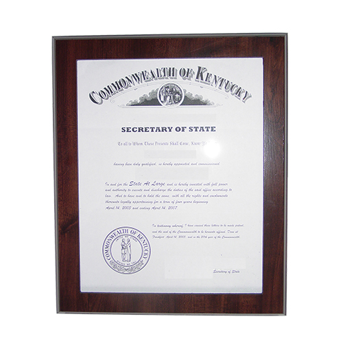 South Dakota Notary Commission Frame Fits 11 x 8.5 x inch Certificate